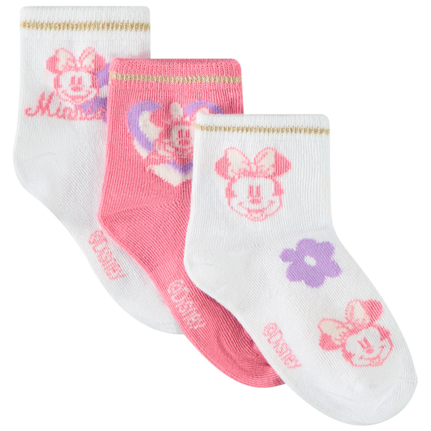 LOT DE 3 CHAUSSETTES NORMALES FANTAISIES MINNIE